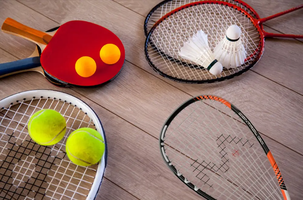 The equipment used for racketlon