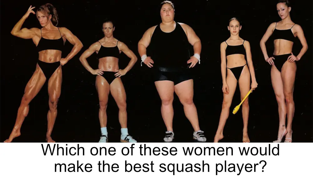Six very differently shpaed and sized female athletes