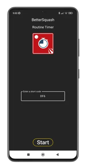 BetterPractice app — entering a shortcode