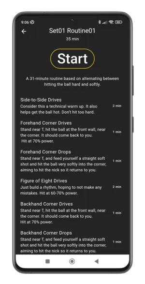 BetterPractice app — routine summary