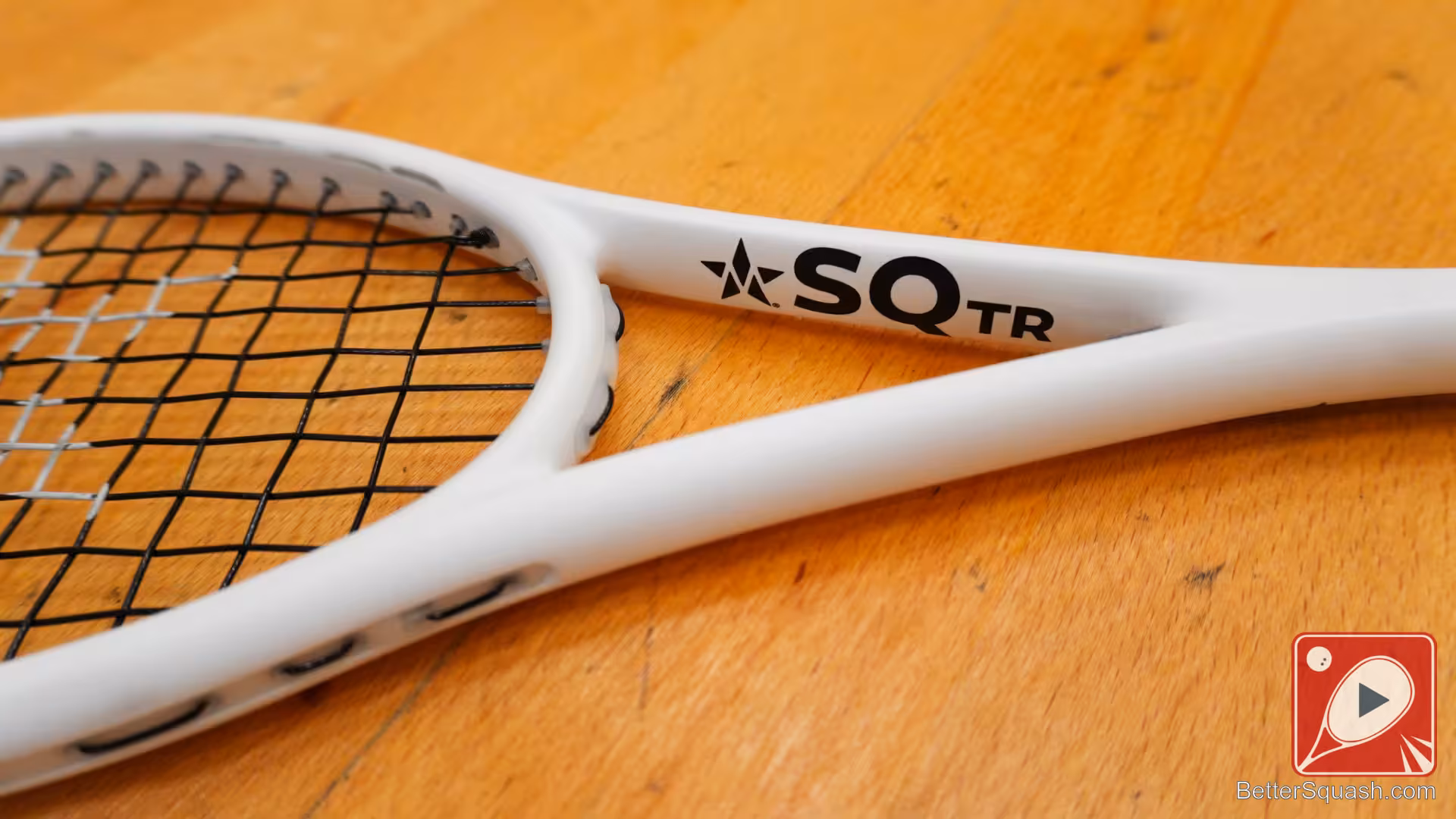 A close up of the throat area of the Master Athletics Squash Training Racquet