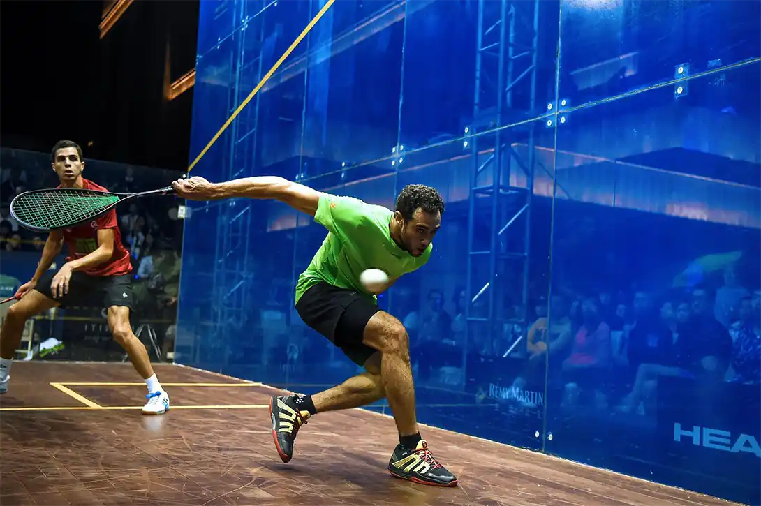 This is Ramy Ashour, a master squash player